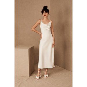 NEW Sachin + Babi White Cali Satin Charmeuse Midi Dress - Size 8